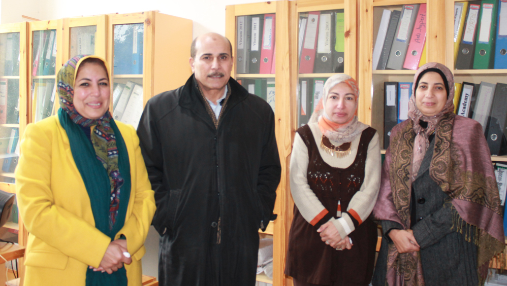 Dr. Ahmed Ismail, Head of the Biomedical Research Department, together with his colleagues.